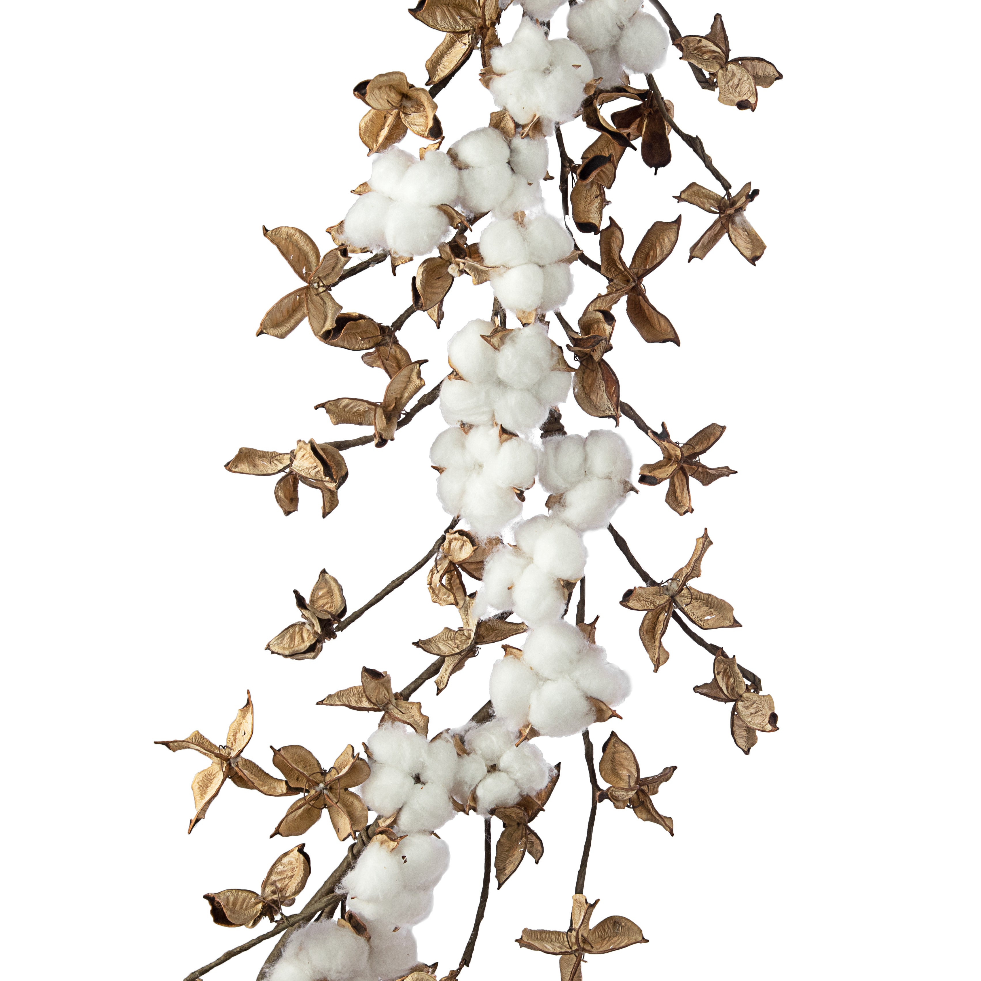 6' Cotton & Cotton Pod Garland Item Number: TG1200