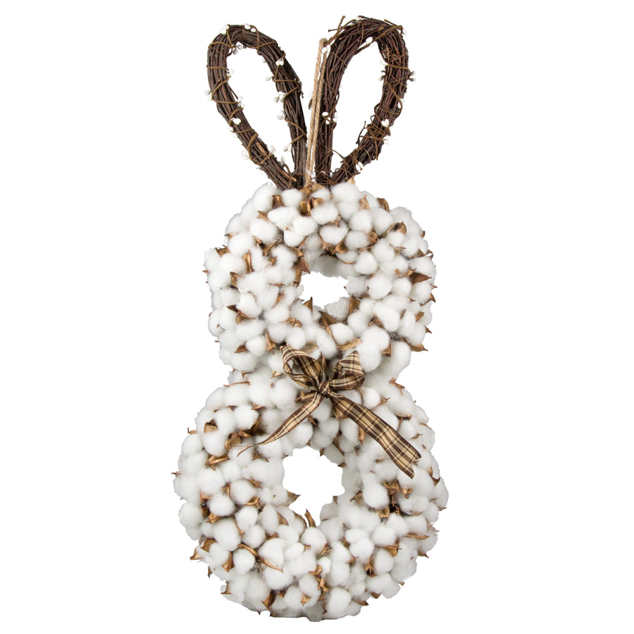 24" Cotton Pod Easter Rabbit Wreath Item Number: HE7122