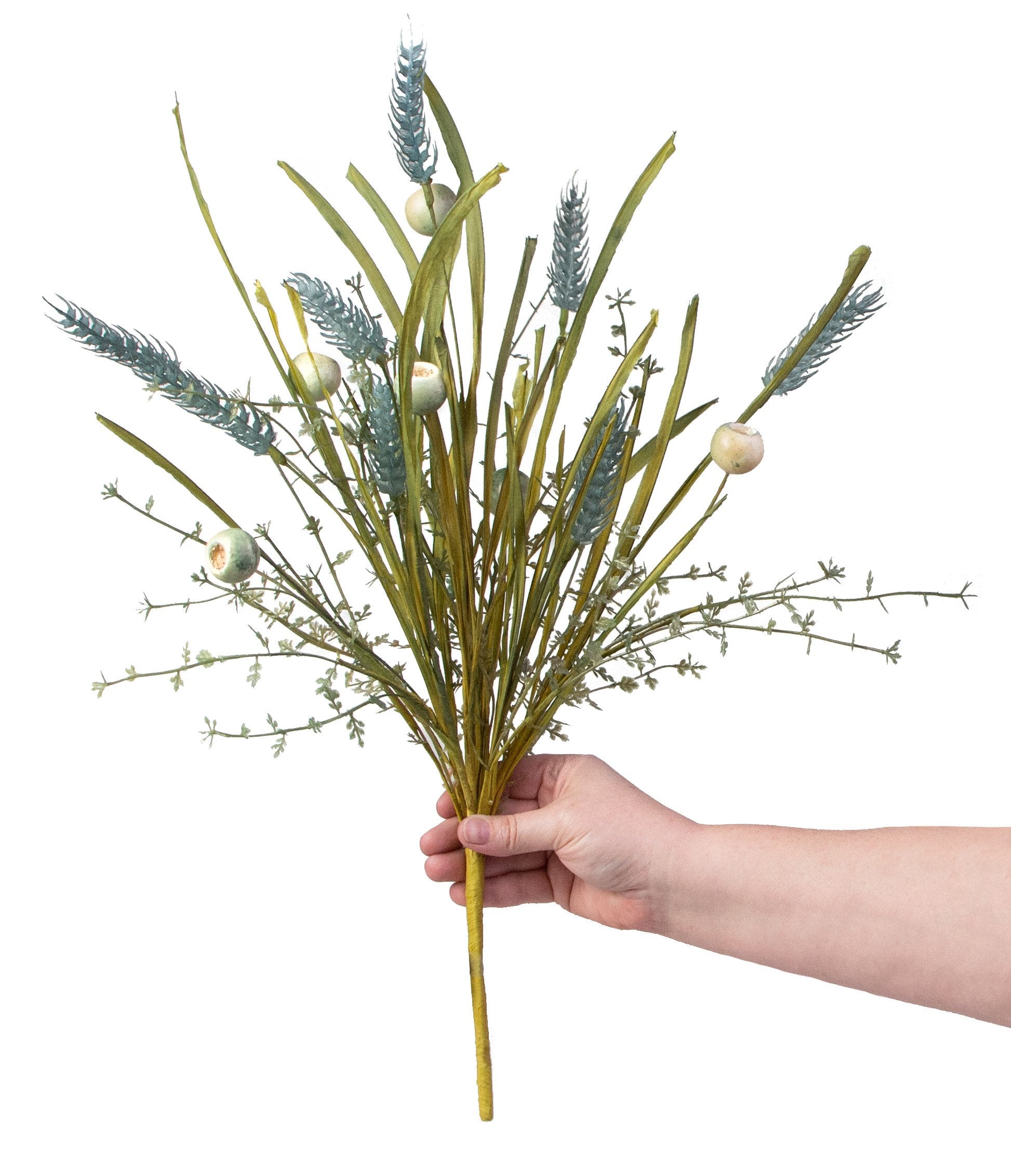 21" Crabapple Wheat Grasses Bush: Blue detail photo 3