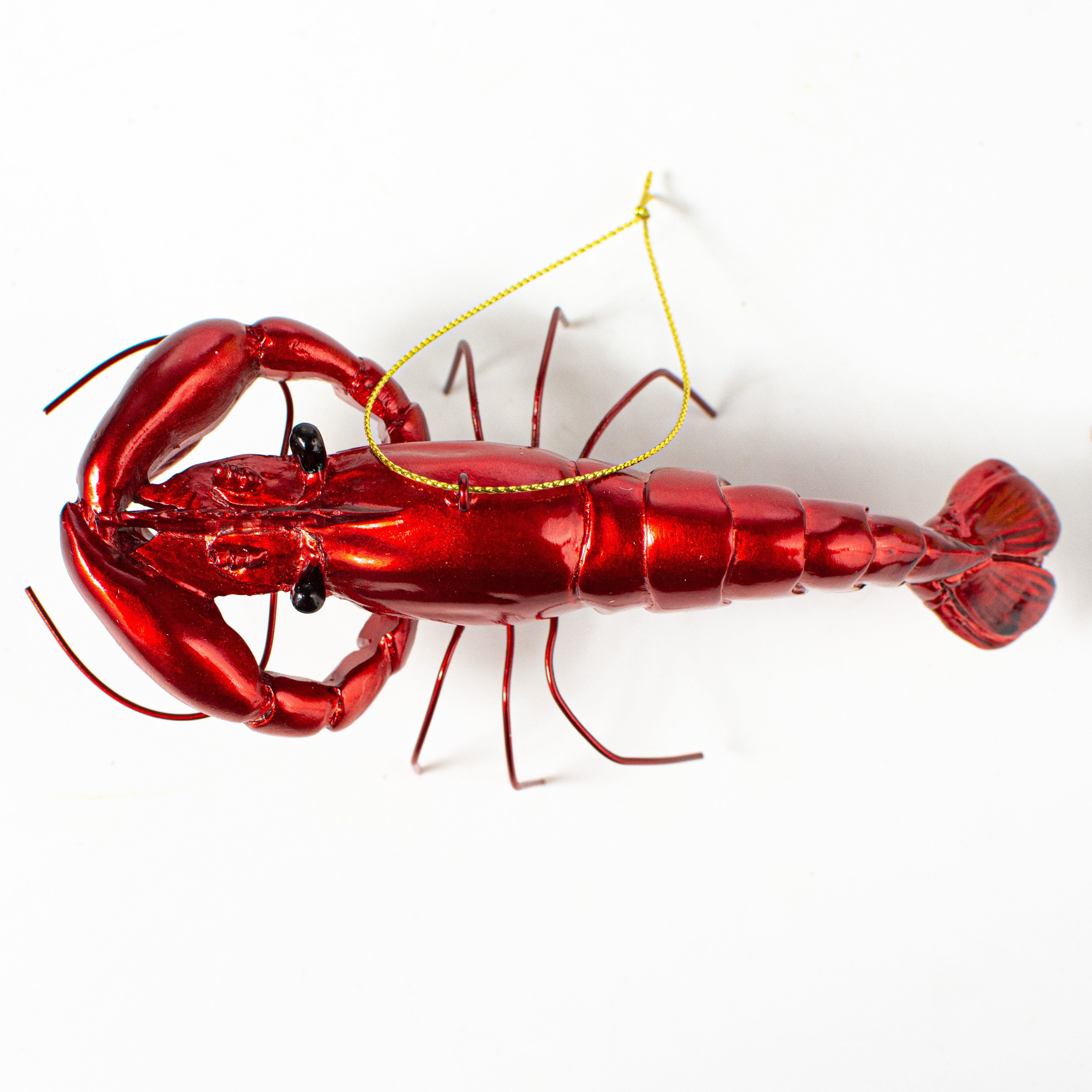 5.5" Crawfish Ornament: Metallic Red detail photo 3