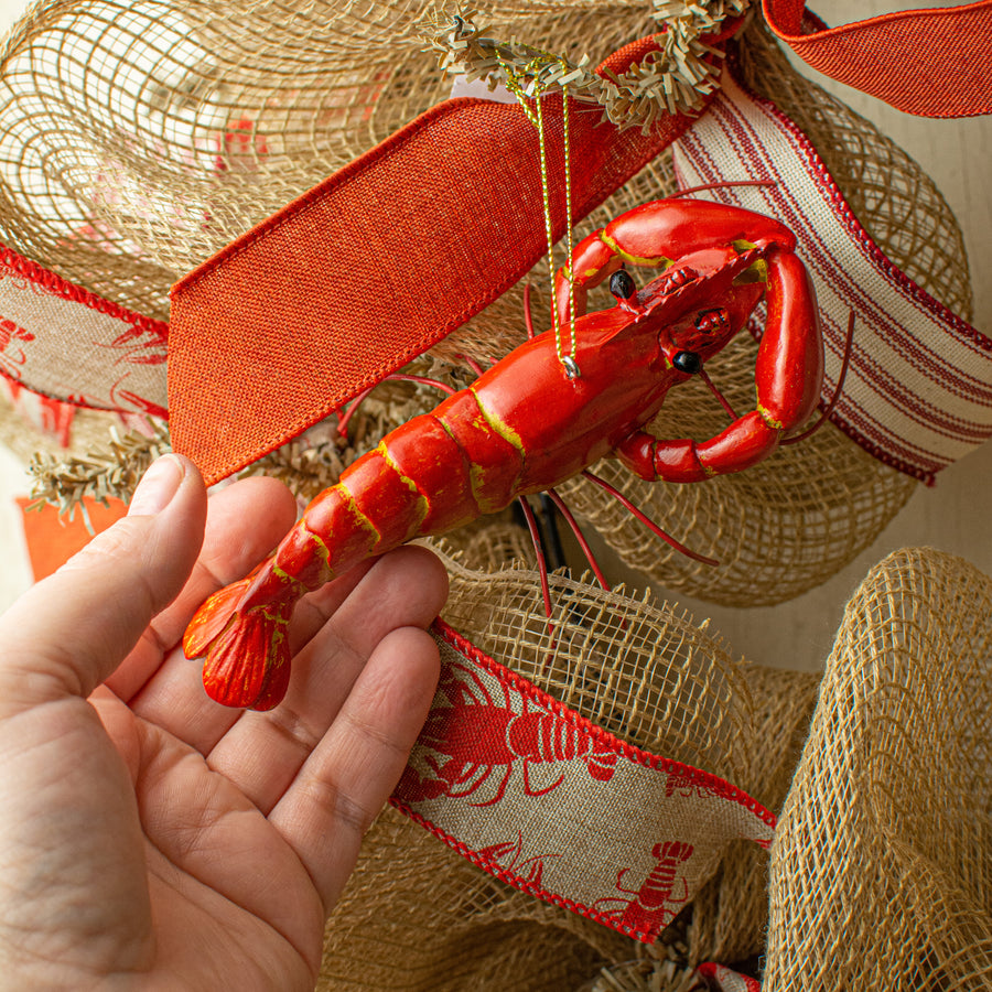 5.5" Crawfish Ornament: Realistic Red Lifestyle Photo