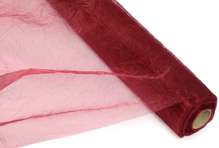 24" Crinkle Sheer Fabric Roll: Burgundy (10 Yards) Item Number: RF106405