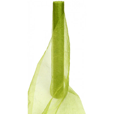 24" Crinkle Sheer Fabric Roll: Moss Green (10 Yards) Lifestyle Photo