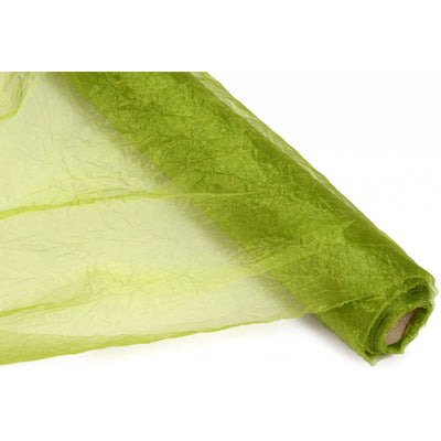 24" Crinkle Sheer Fabric Roll: Moss Green (10 Yards) Item Number: RF106439
