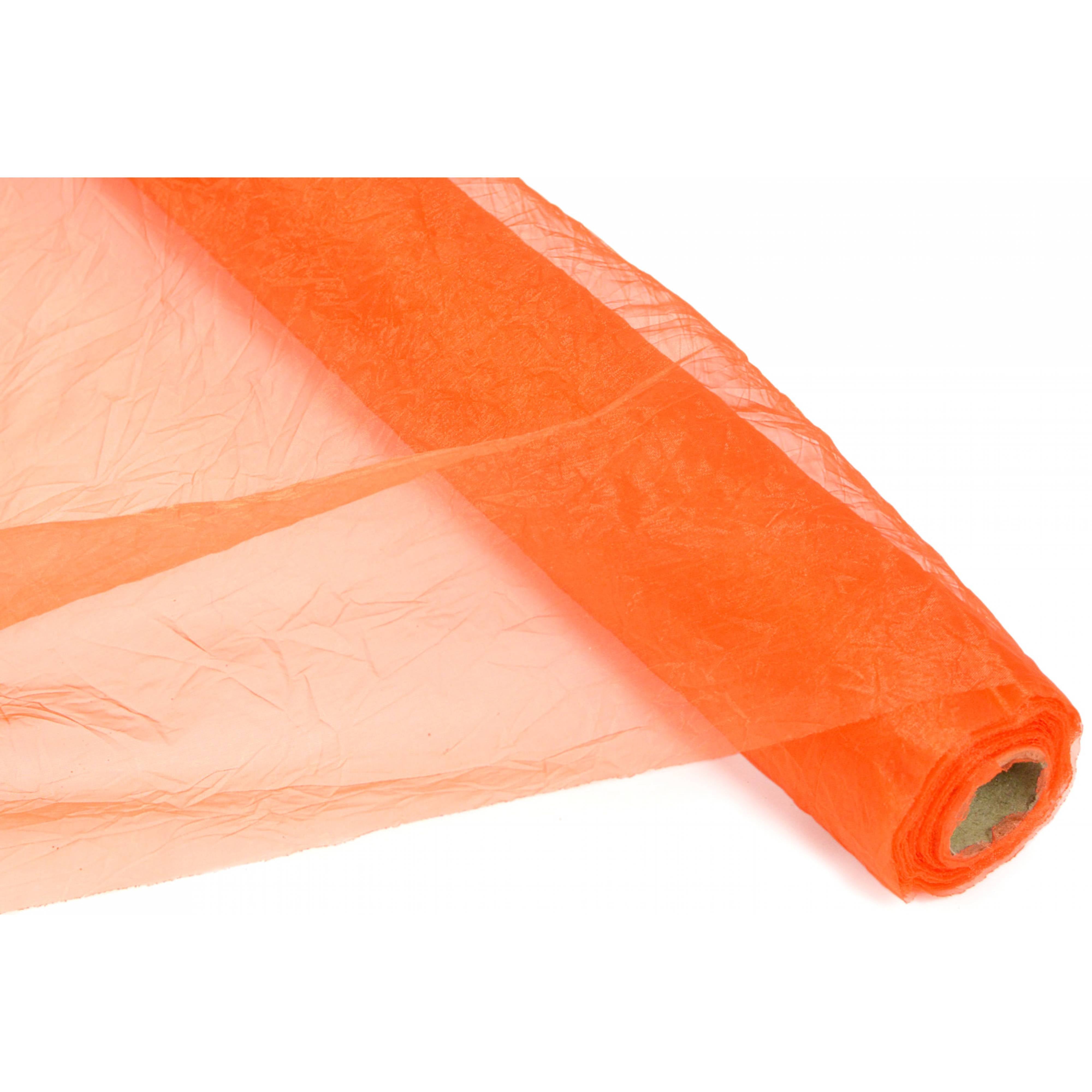 24" Crinkle Sheer Fabric Roll: Orange (10 Yards) Item Number: RF106420