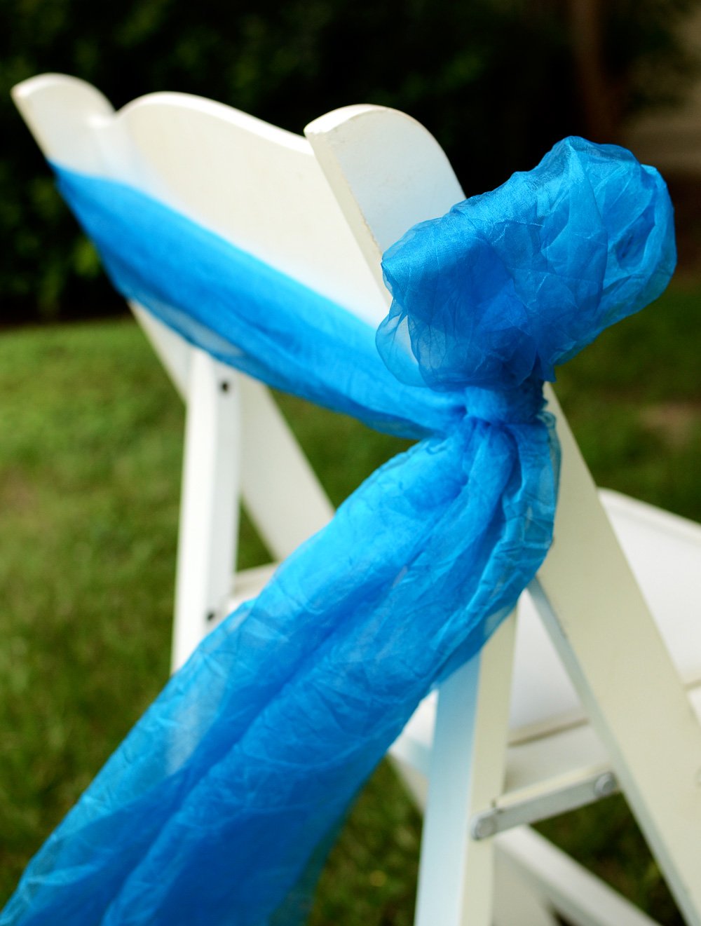 24" Crinkle Sheer Fabric Roll: Teal (10 Yards) detail photo 3