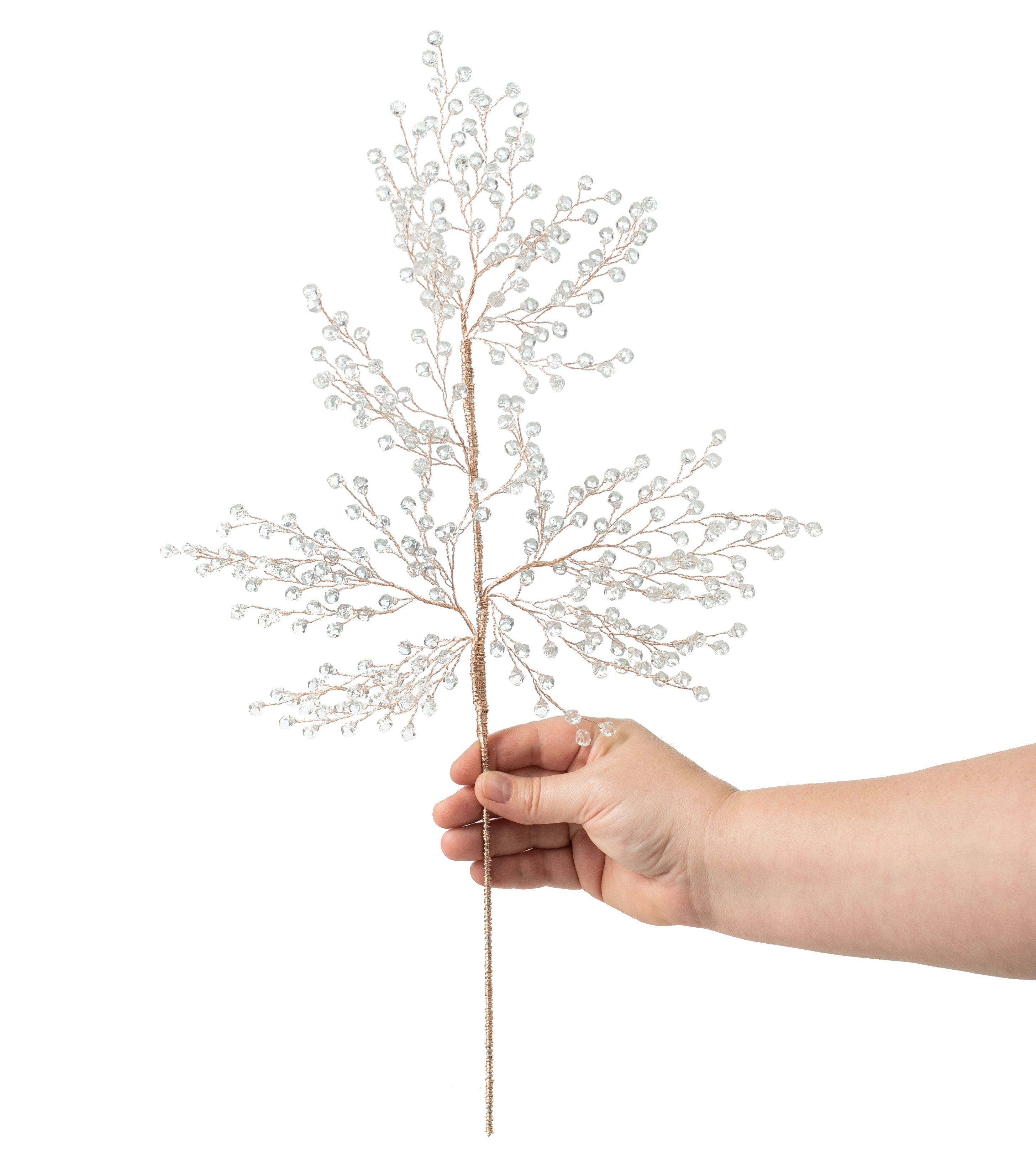 18" Crystal Branch Spray: Rose Gold detail photo 3