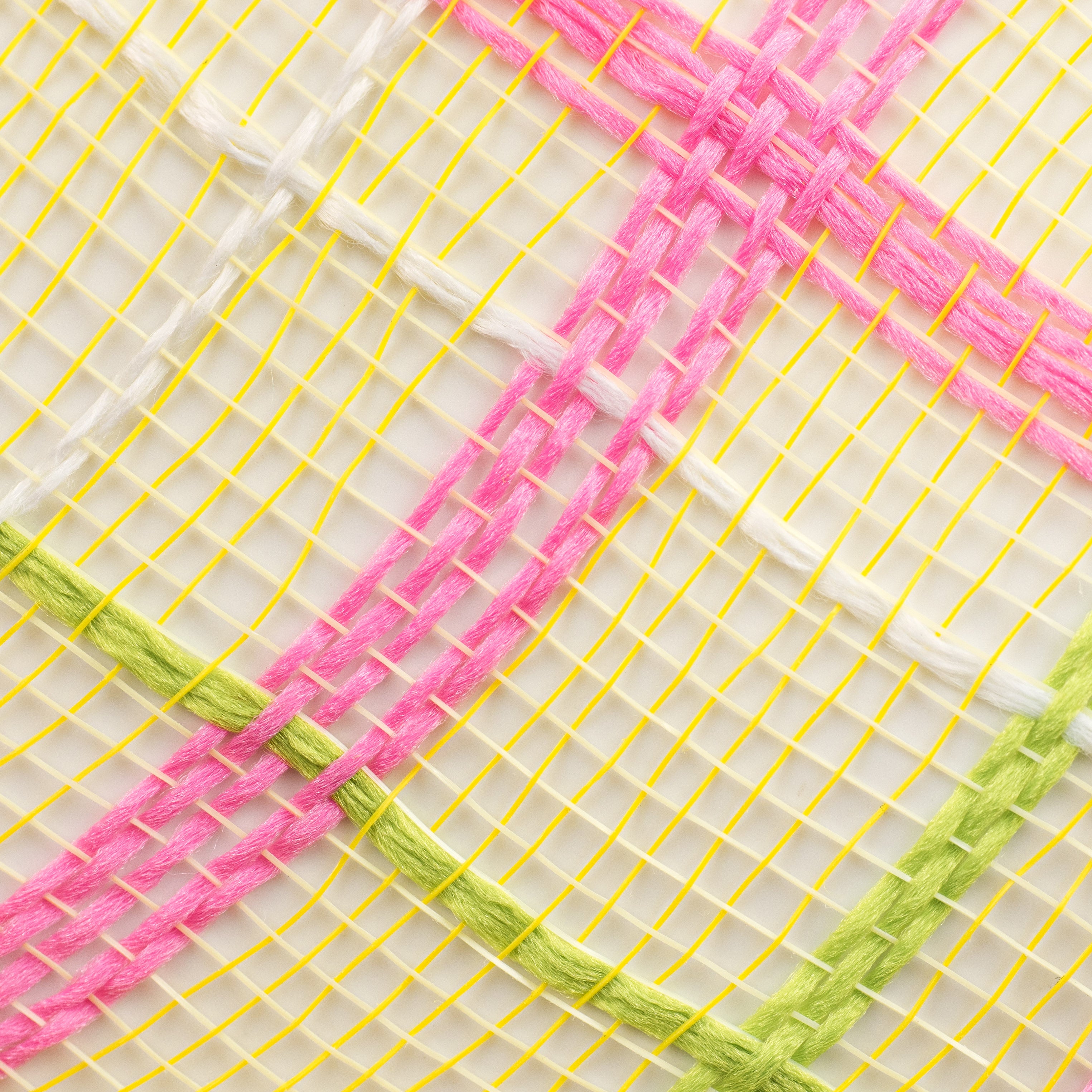 21" Crystal Plaid Mesh: Yellow, Pink, Lime, White detail photo 3