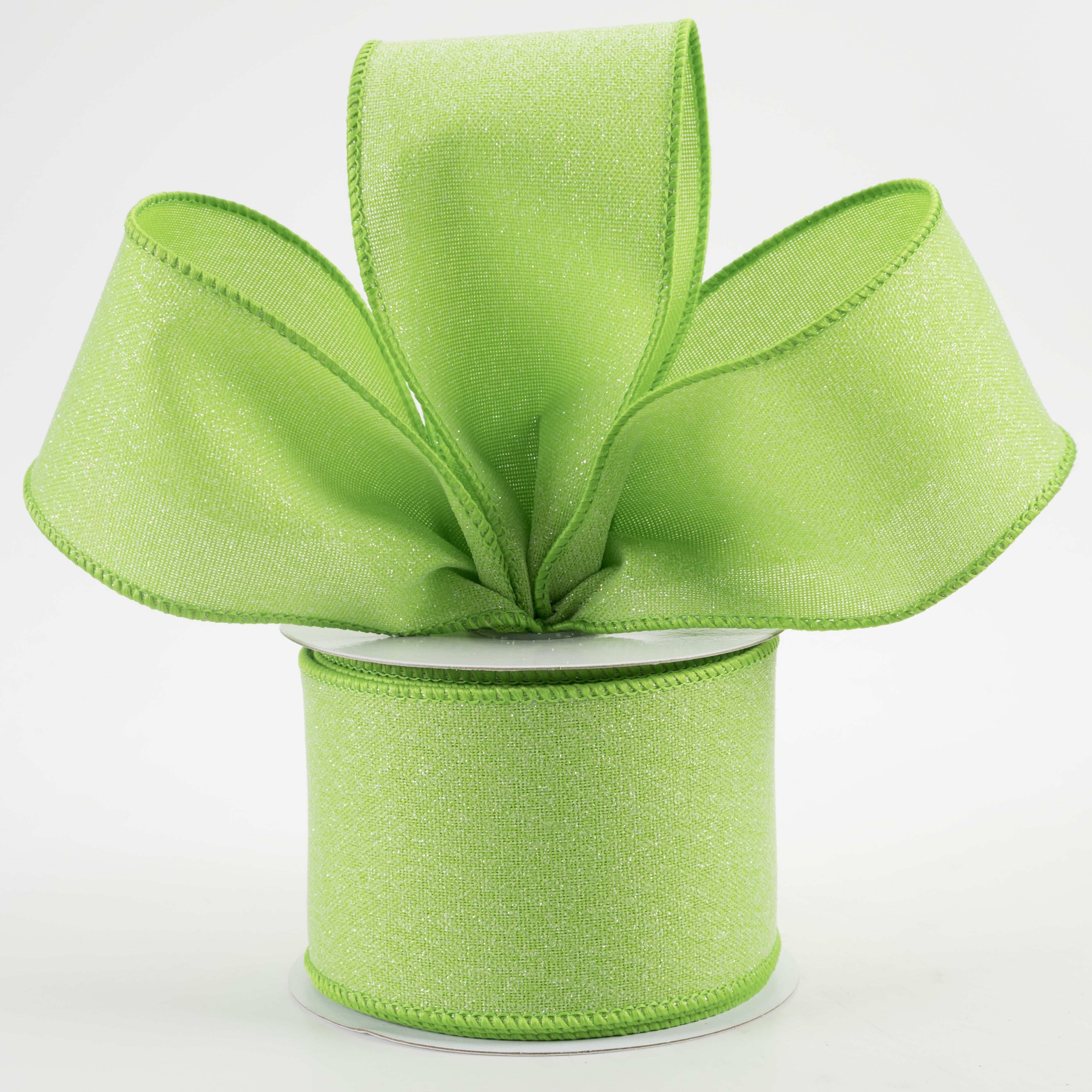 2.5" Crystal Shine Ribbon: Fresh Green (10 Yards) Lifestyle Photo