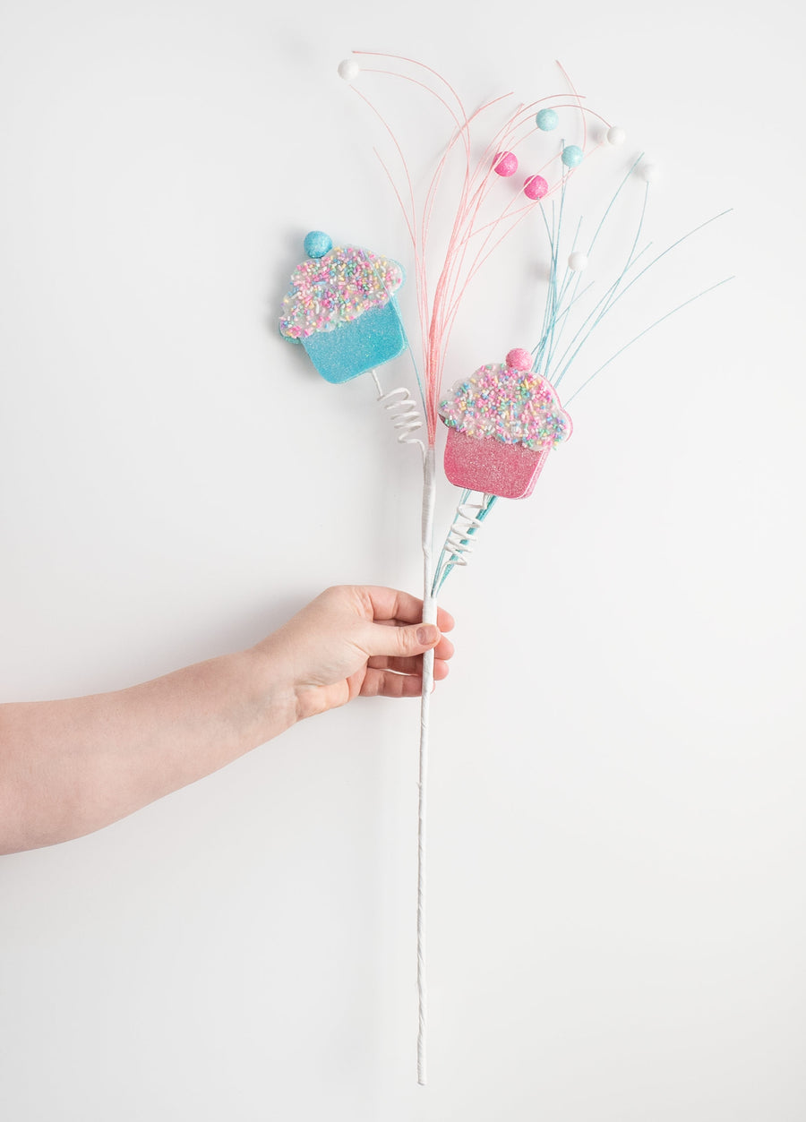 29" Cupcake Spray: Pink & Blue detail photo 3