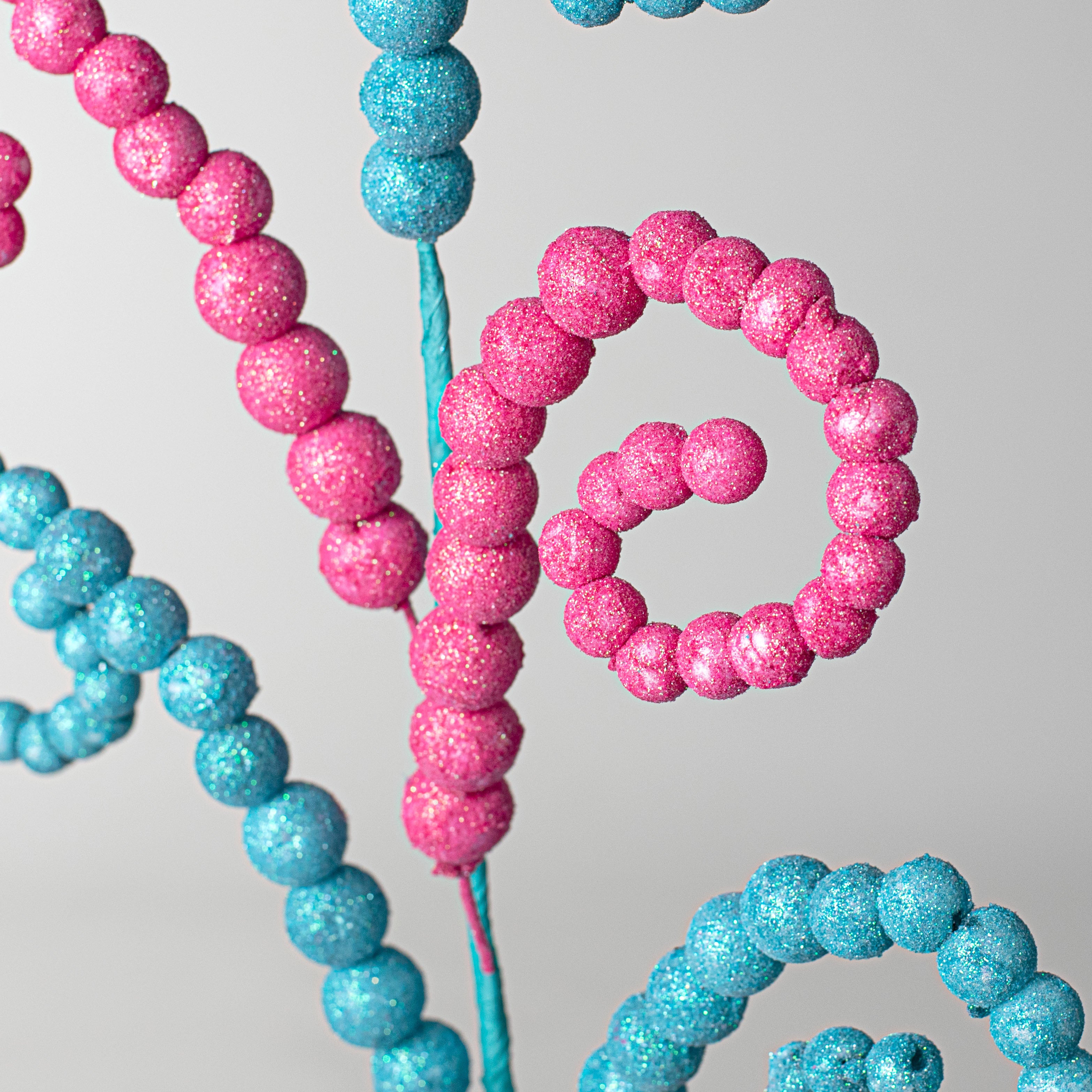 32" Curly Ball Spray: Pink & Blue Lifestyle Photo
