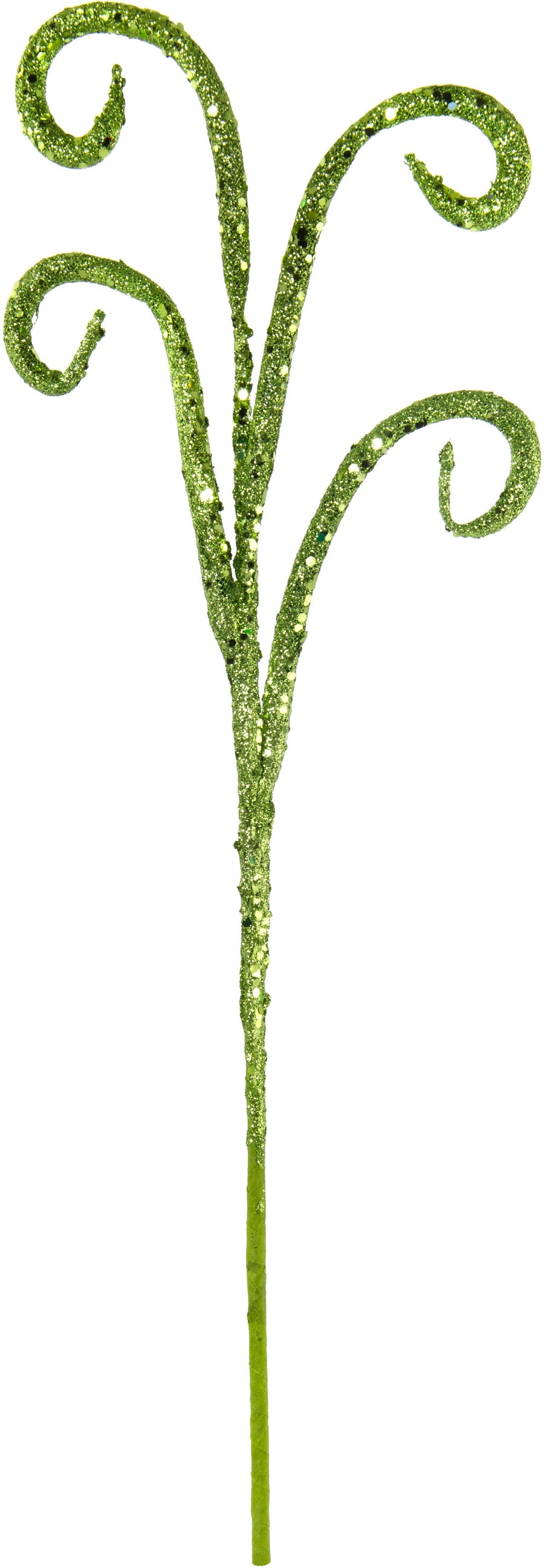 21" Curly Glitter Tubing Spray: Lime Green detail photo 4