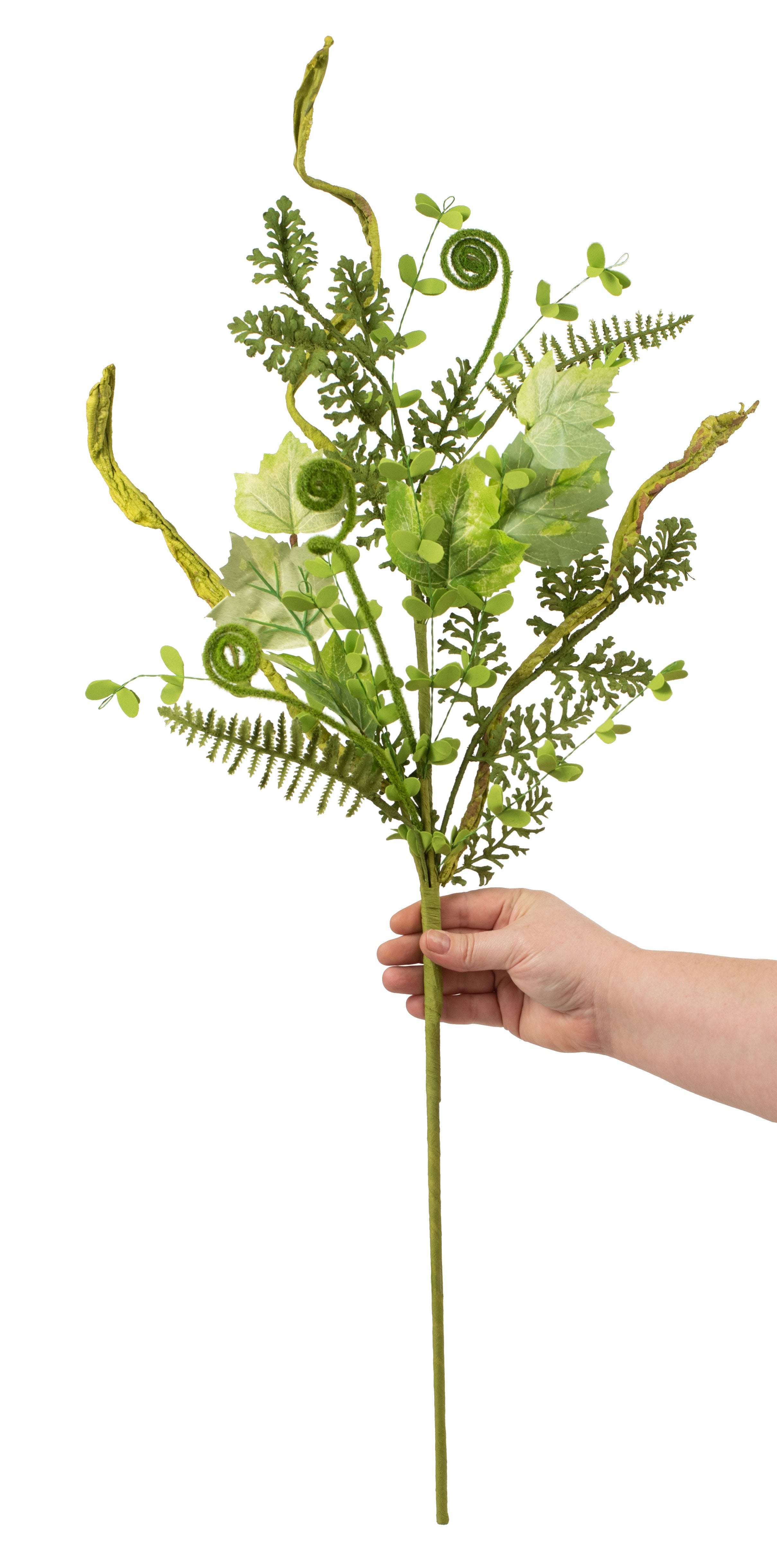 31" Curly Moss Twig Grass & Fern Spray detail photo 3