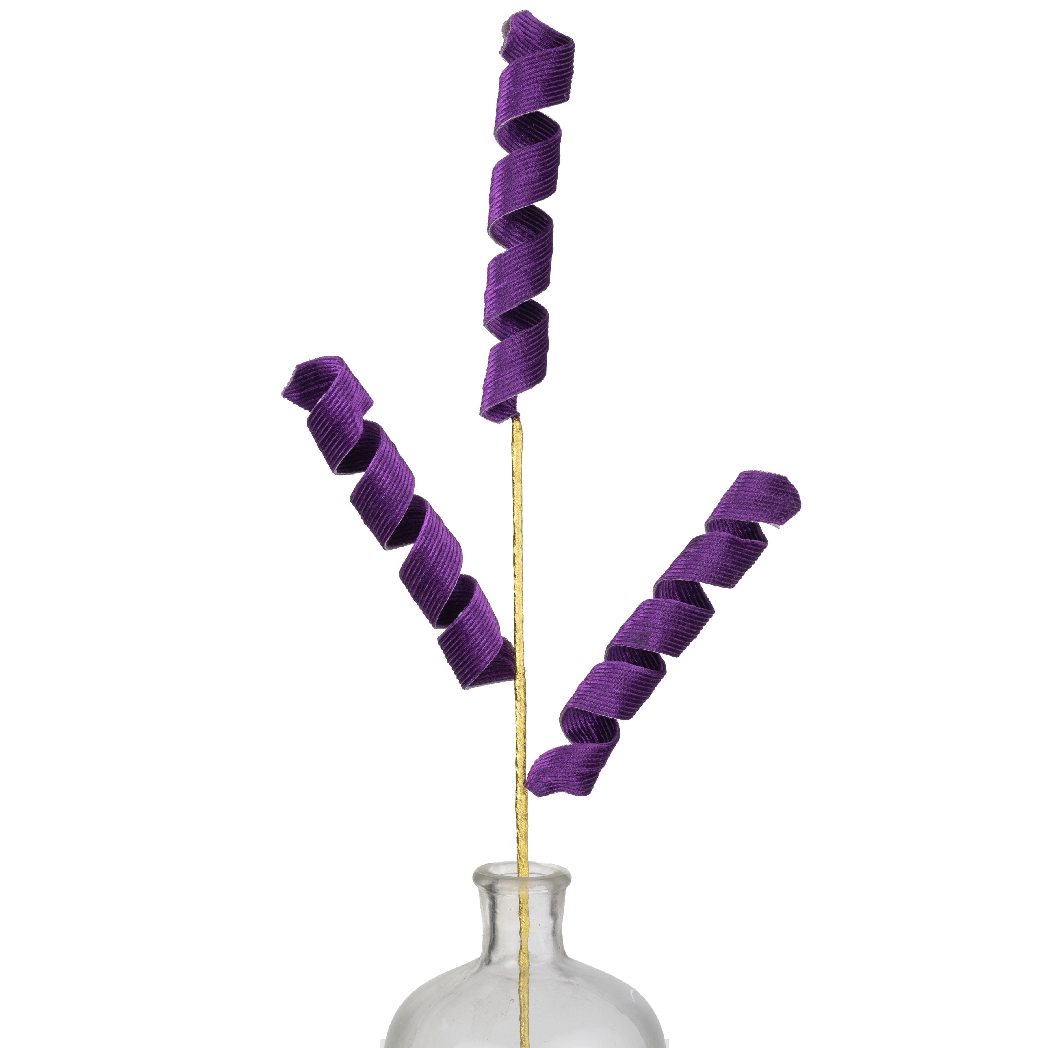24" Curly Spray: Ribbed Purple Velvet Item Number: 85916PU