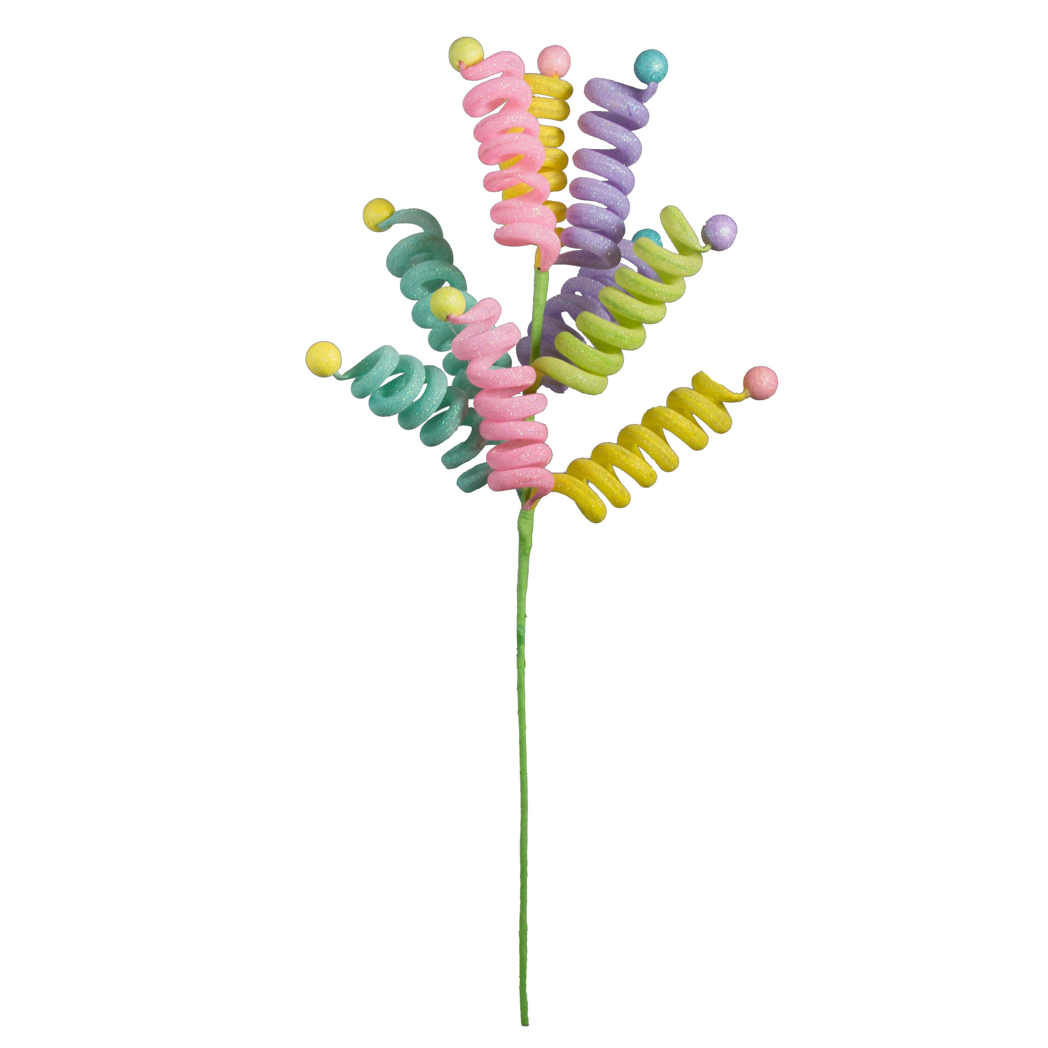 30" Curly Tube & Ball Spray: Pastel Assortment detail photo 4