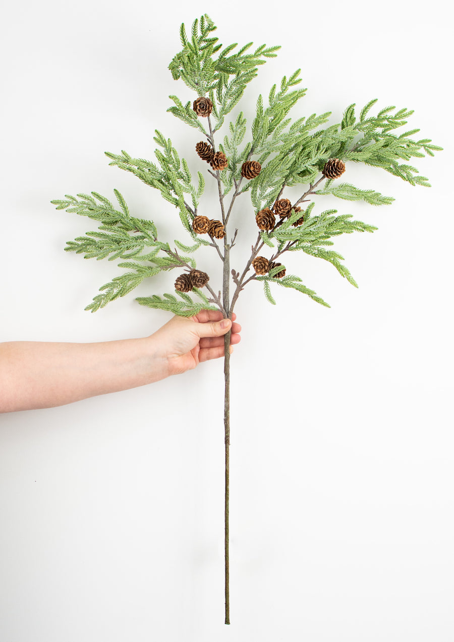 36" Cypress Pinecone Branch: Light Green detail photo 3