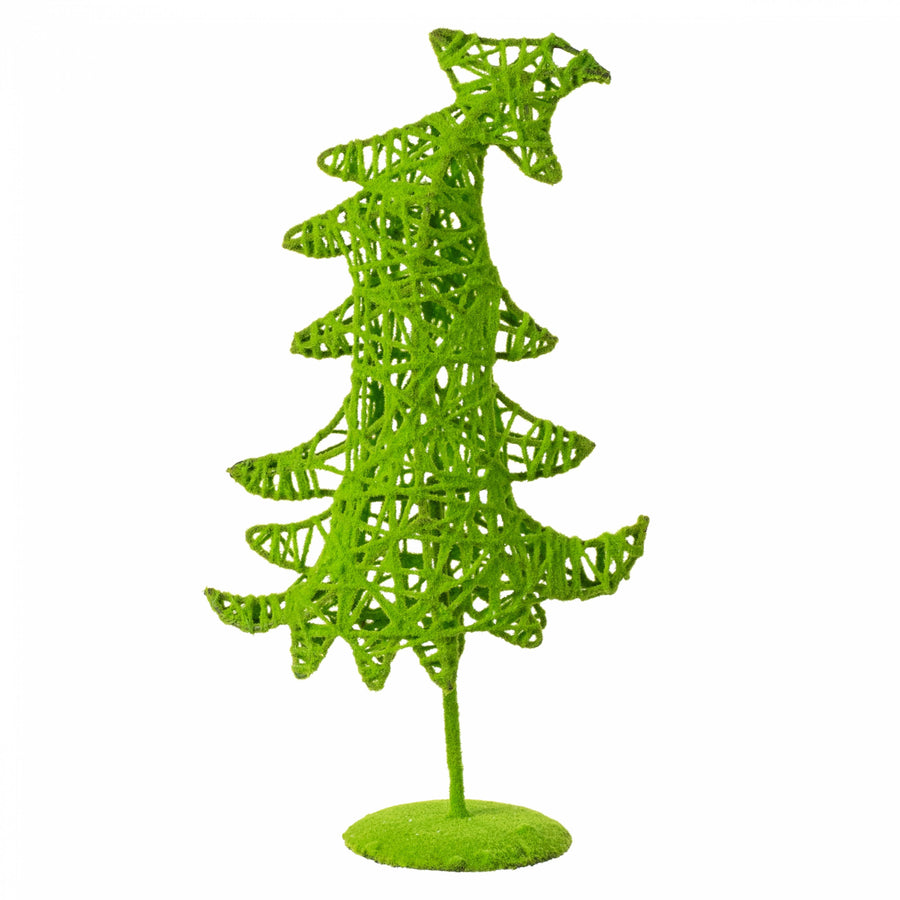 13" Flocked Green Monster Fairy Tree