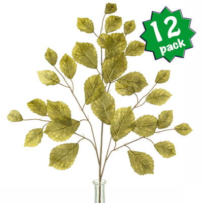 28" Rose Leaf Sprays: Olive Green (12)