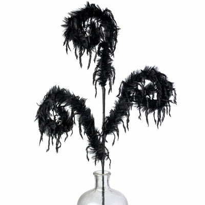 28" Furry Spiral Curly Spray: Black