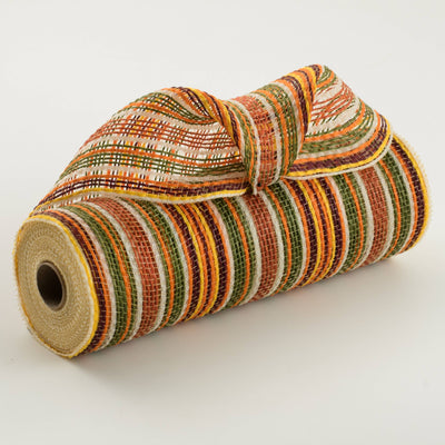 10" Striation Stripes Fabric Mesh: Fall Colors