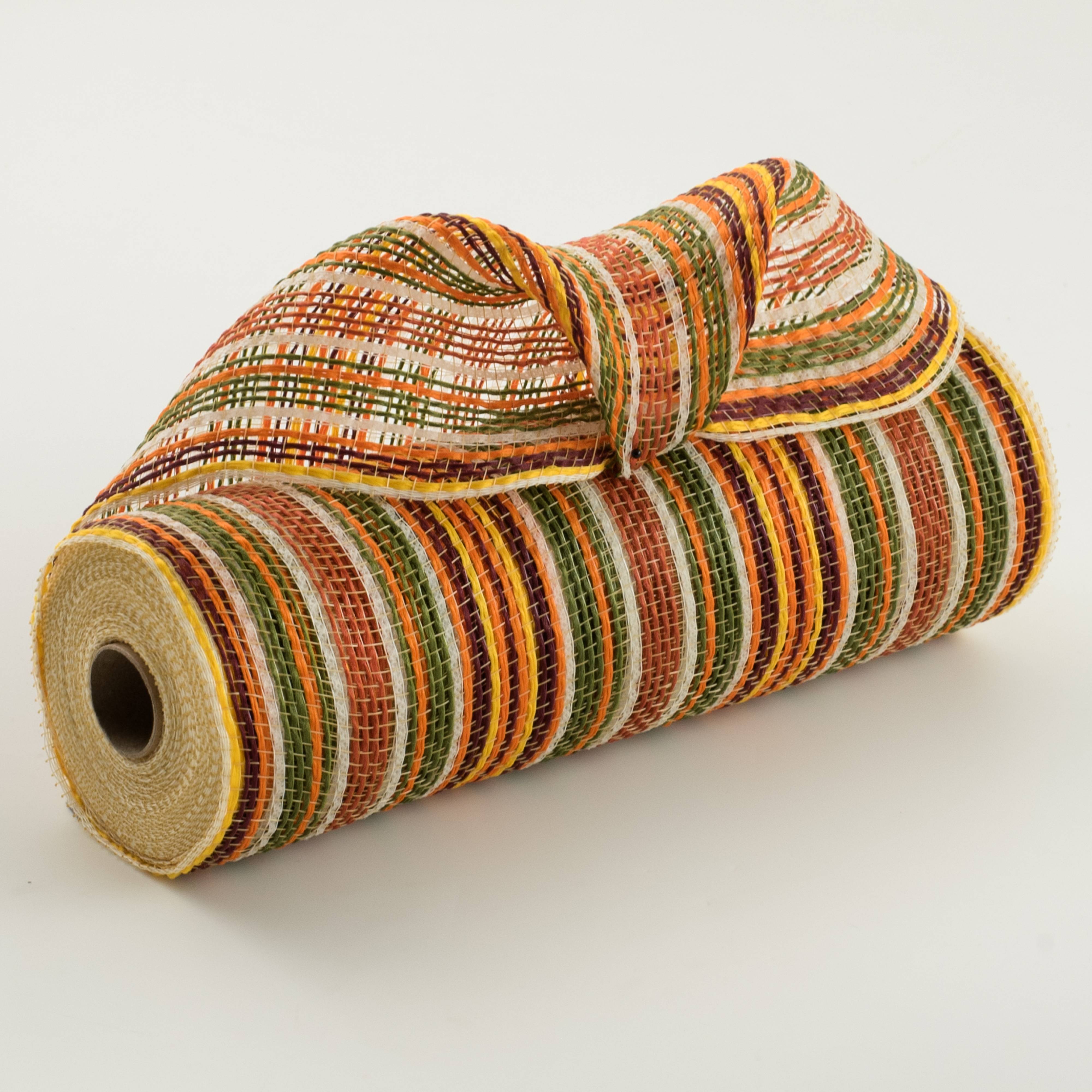 10" Striation Stripes Fabric Mesh: Fall Colors