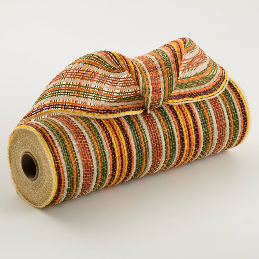 10" Striation Stripes Fabric Mesh: Fall Colors