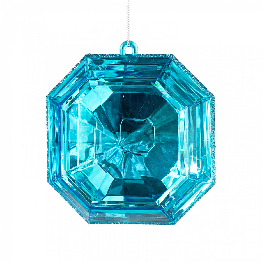 6" Jewel Gem Ornament: Aqua Blue