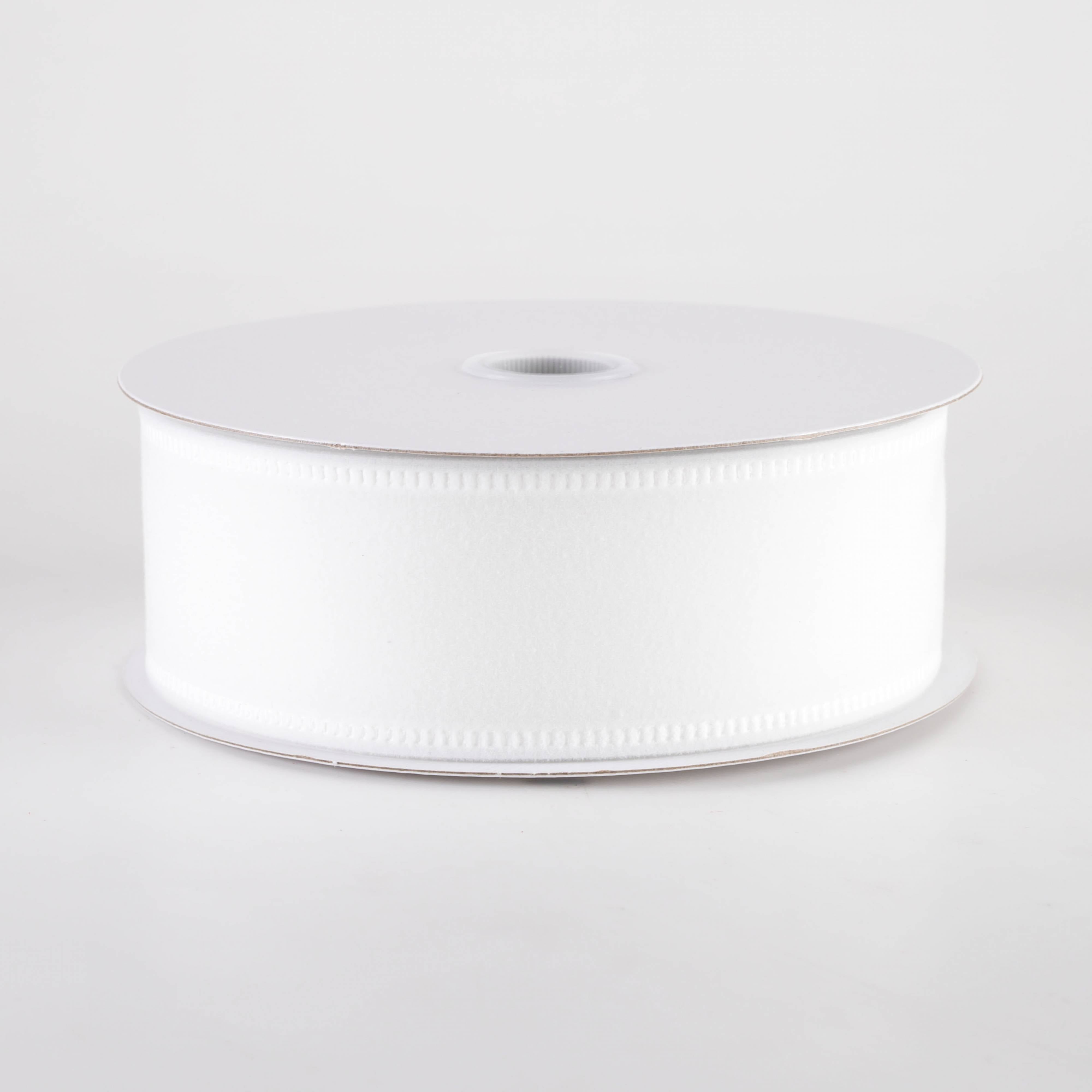 1.5" Value Velvet Ribbon: White (10 Yards)