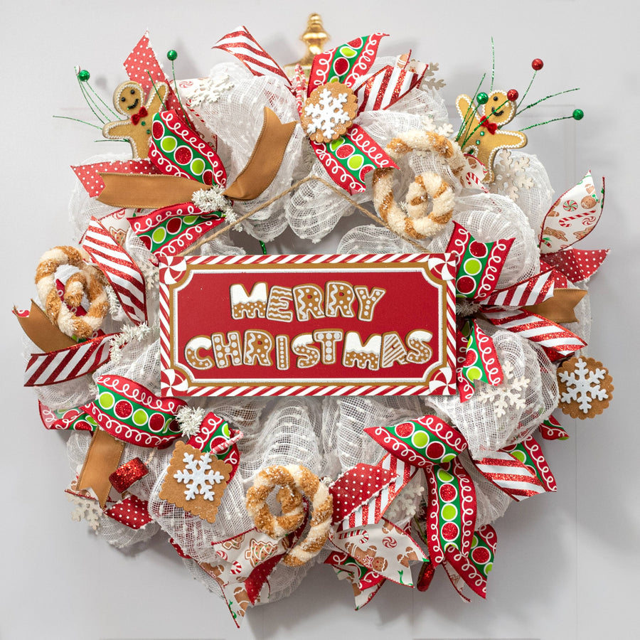 12" Wooden Sign: Merry Christmas Gingerbread Cookies