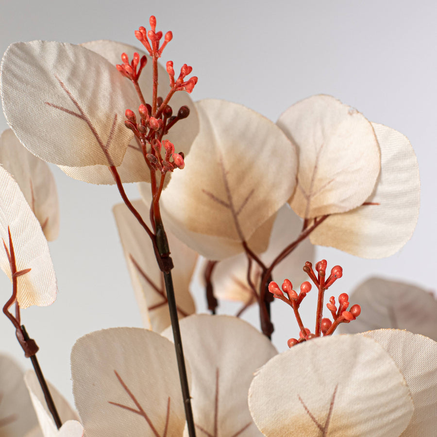 18" Eucalyptus Bush: Beige (10 Stem)