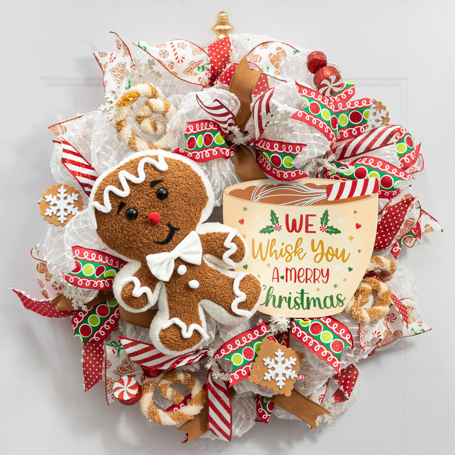 Plush Bow-Tie Gingerbread Man Accent