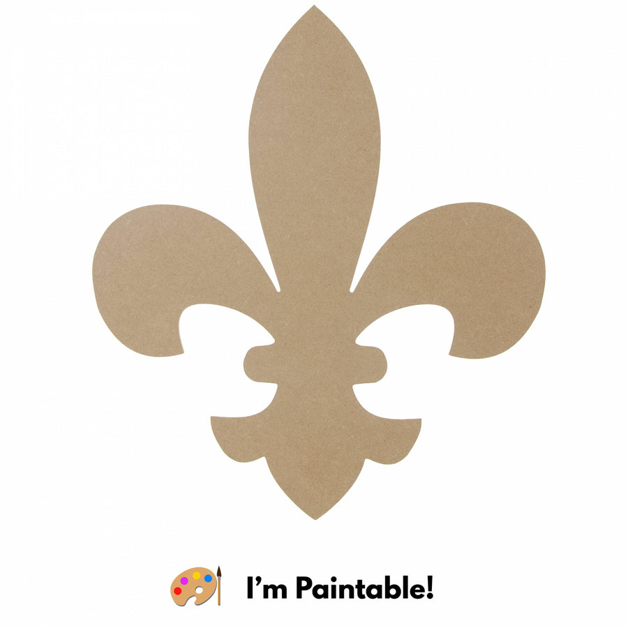 16" Wooden Fleur De Lis Decoration: Natural