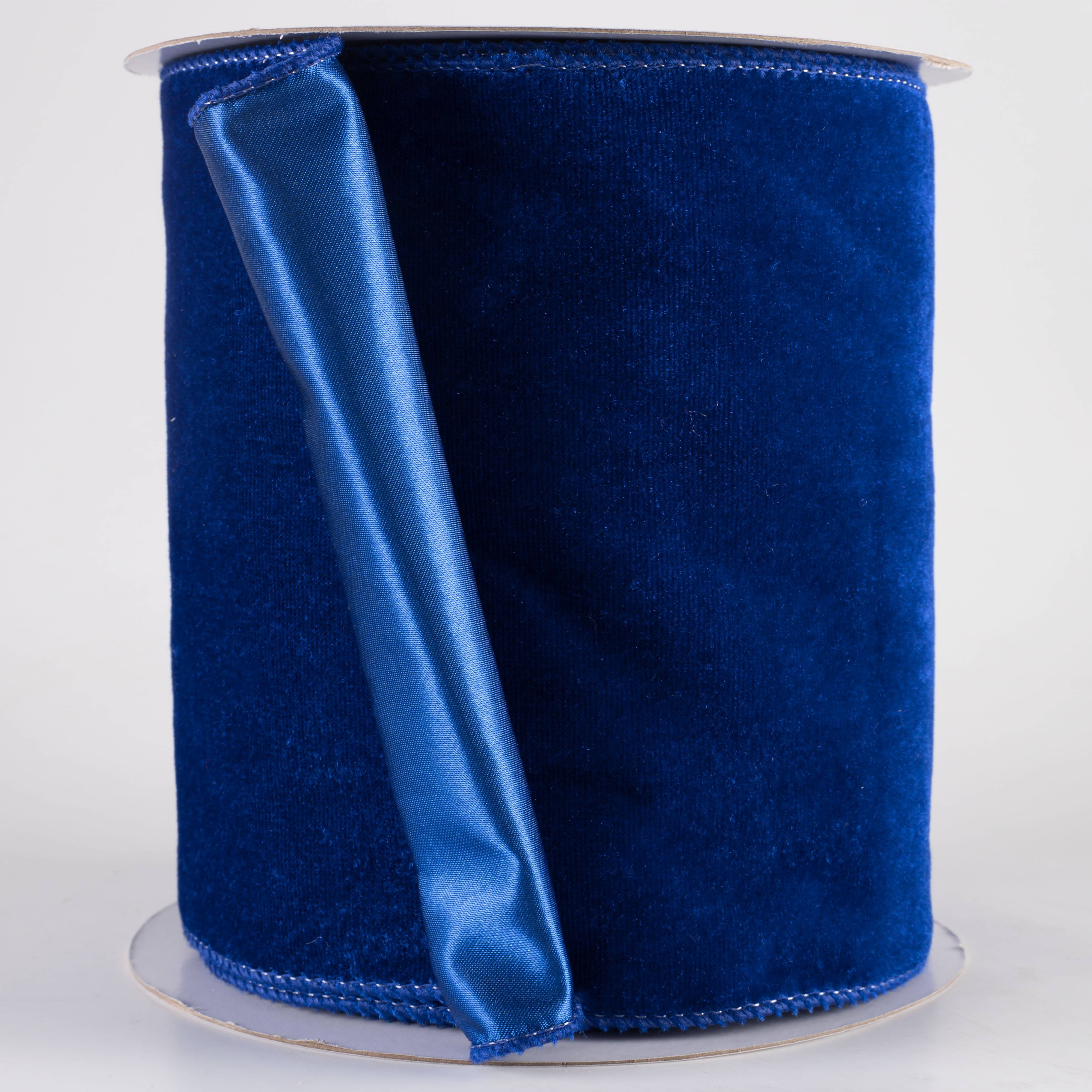 6" Deluxe Velvet Satin Backing Ribbon: Royal Blue (10 Yards)