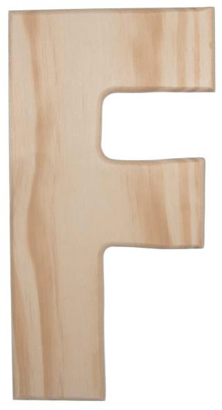 12" Natural Wood Letter: F