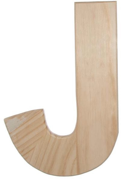 12" Natural Wood Letter: J
