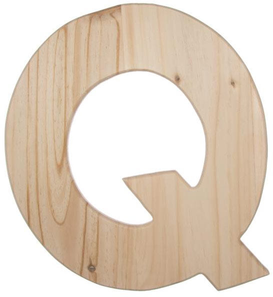 12" Natural Wood Letter: Q