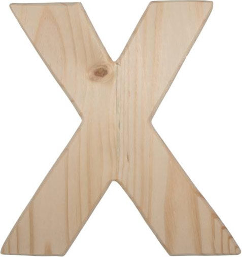 12" Natural Wood Letter: X