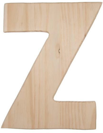 12" Natural Wood Letter: Z