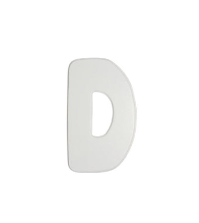 5" White Wood Letter- Baby Font: D