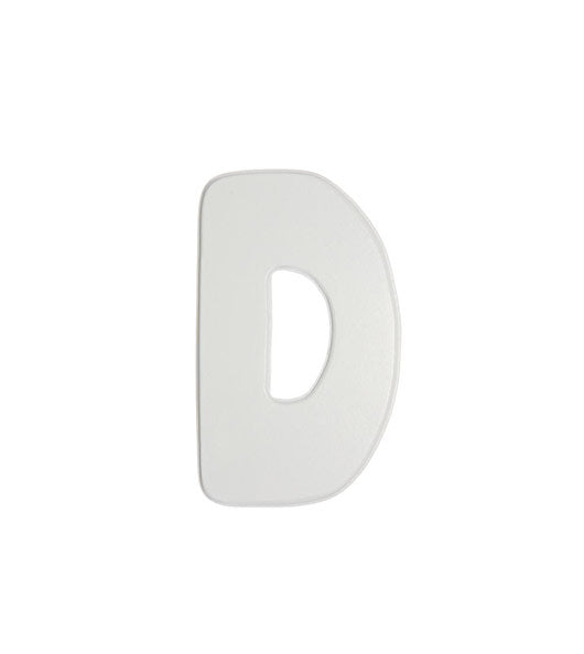 5" White Wood Letter- Baby Font: D