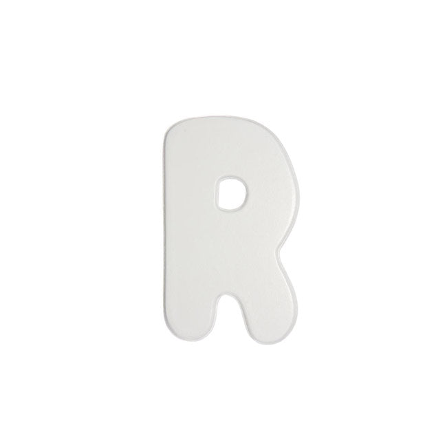 5" White Wood Letter- Baby Font: R