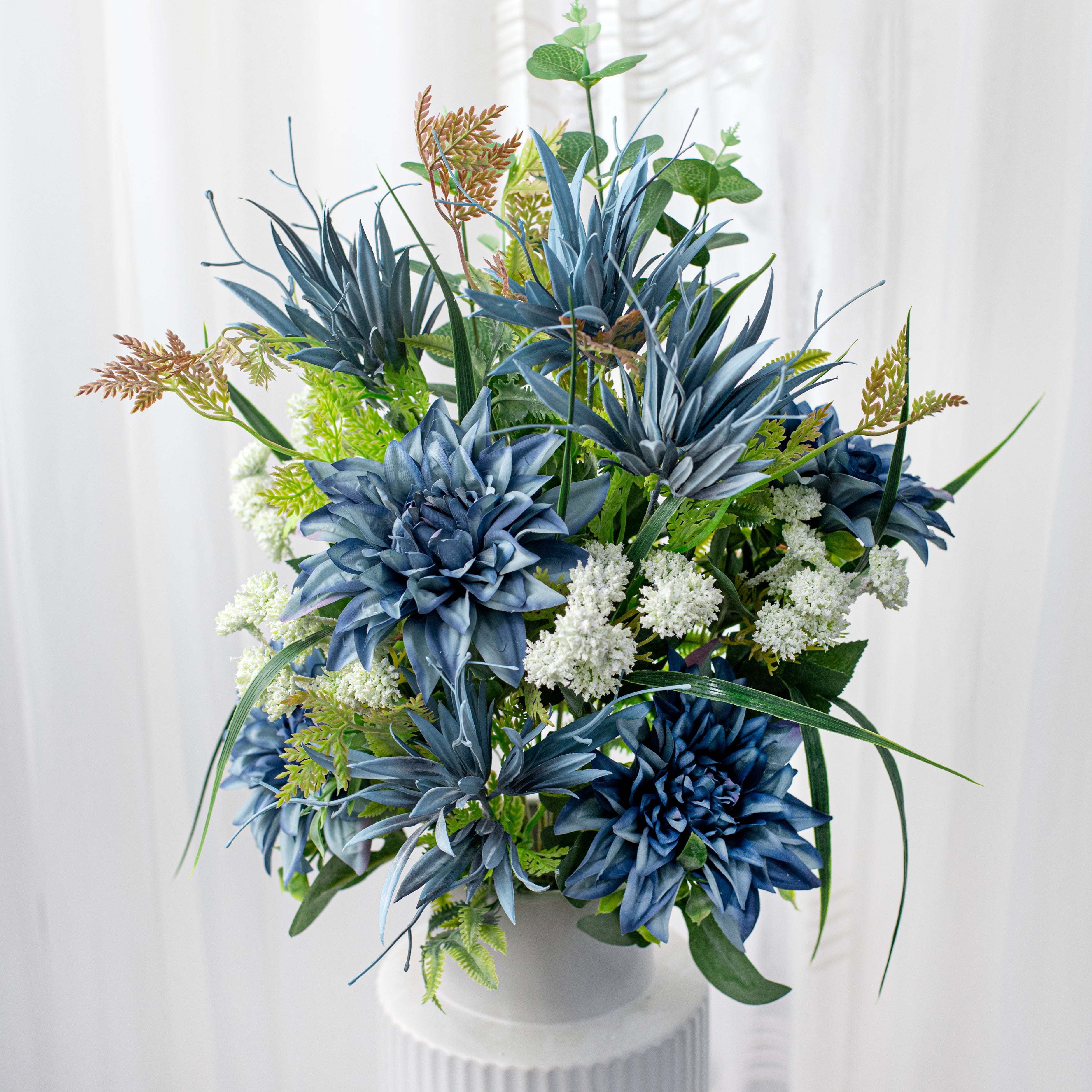 24" Dahlia & Epiphyllum Bush: Dusty Blue Item Number: FB190103