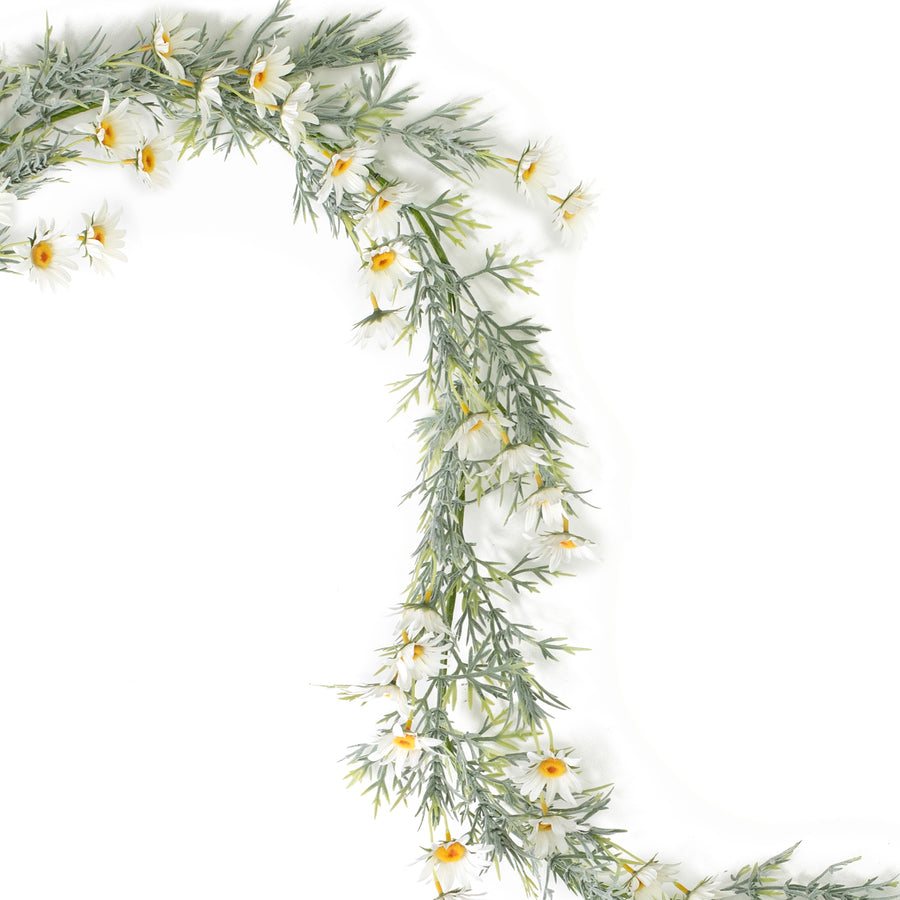 6' Daisies and Leaves Garland: White Item Number: 210657