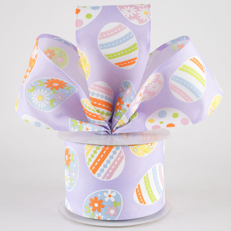 2.5" Daisy Eggs Ribbon: Lavender (10 Yards) Lifestyle Photo