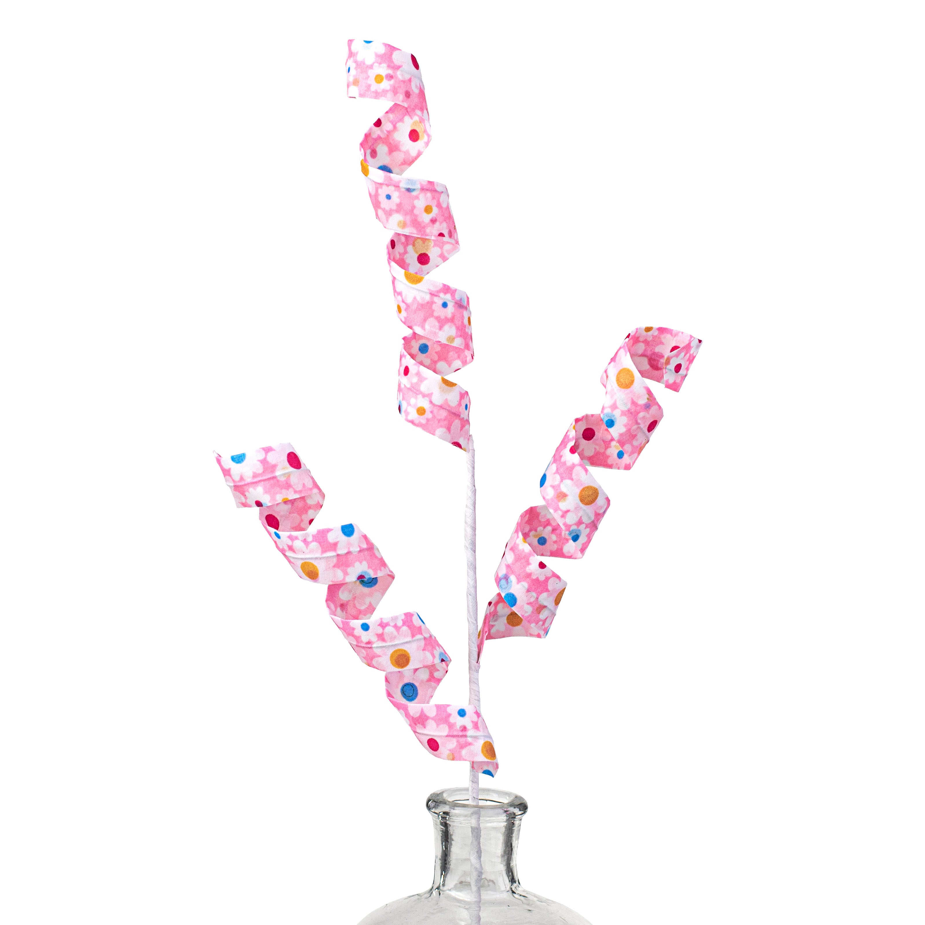 24" Daisy Fabric Curly Spray: Pink Item Number: 62998PK