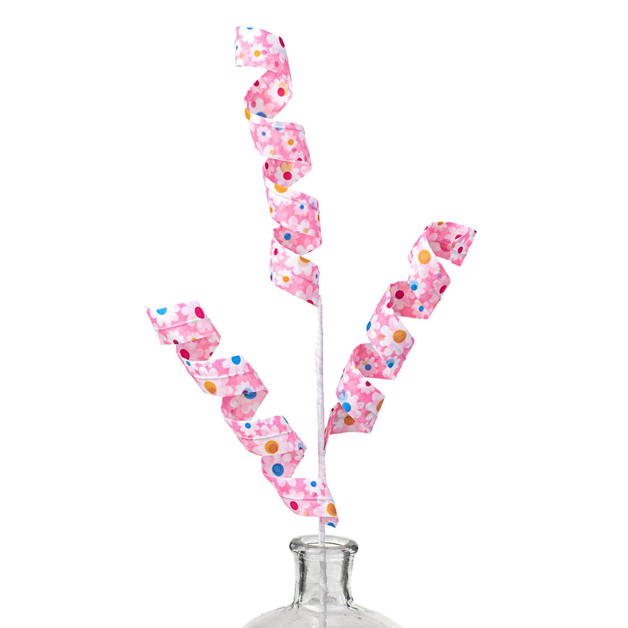 24" Daisy Fabric Curly Spray: Pink Item Number: 62998PK