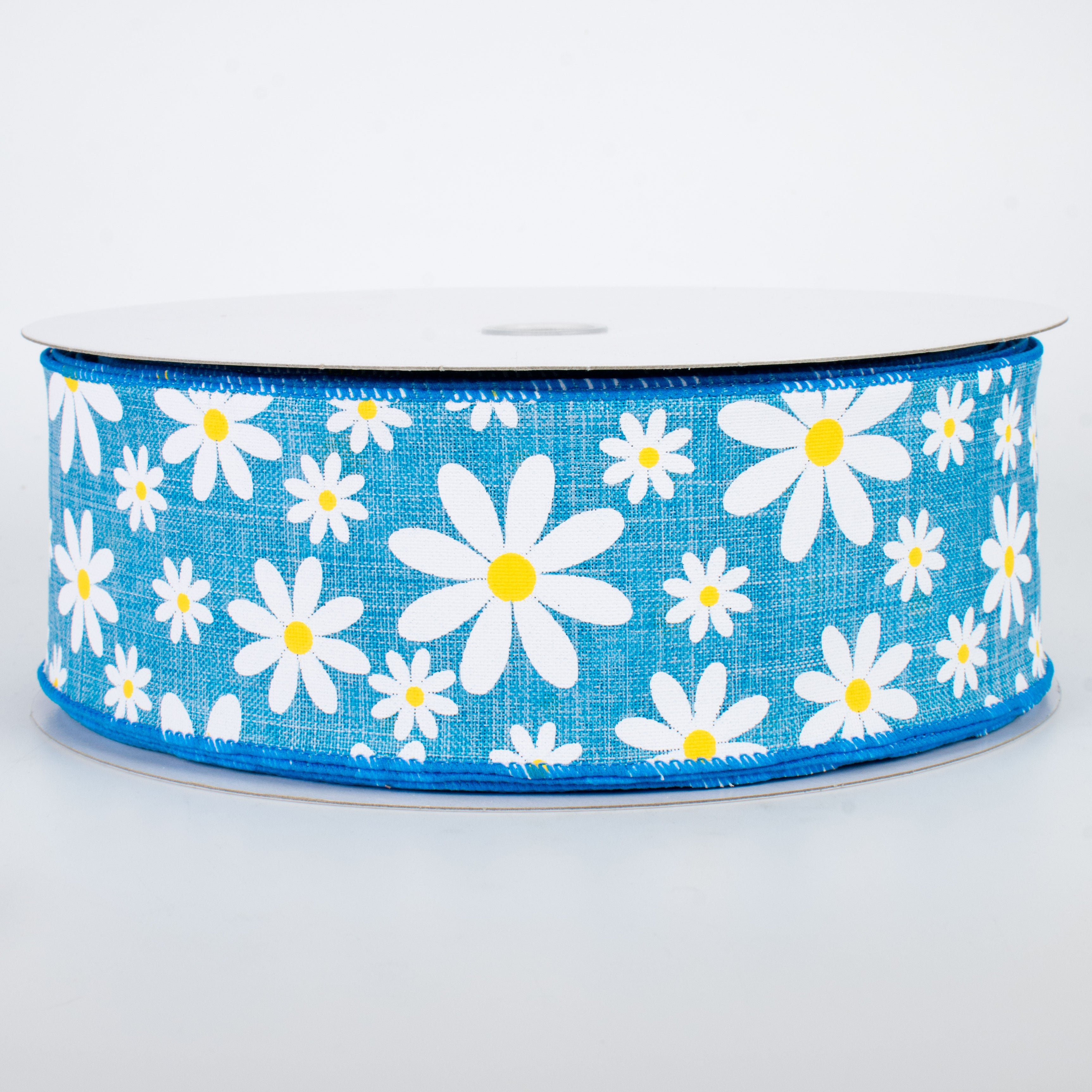 2.5" Daisy Flower Ribbon: Blue (50 Yards)