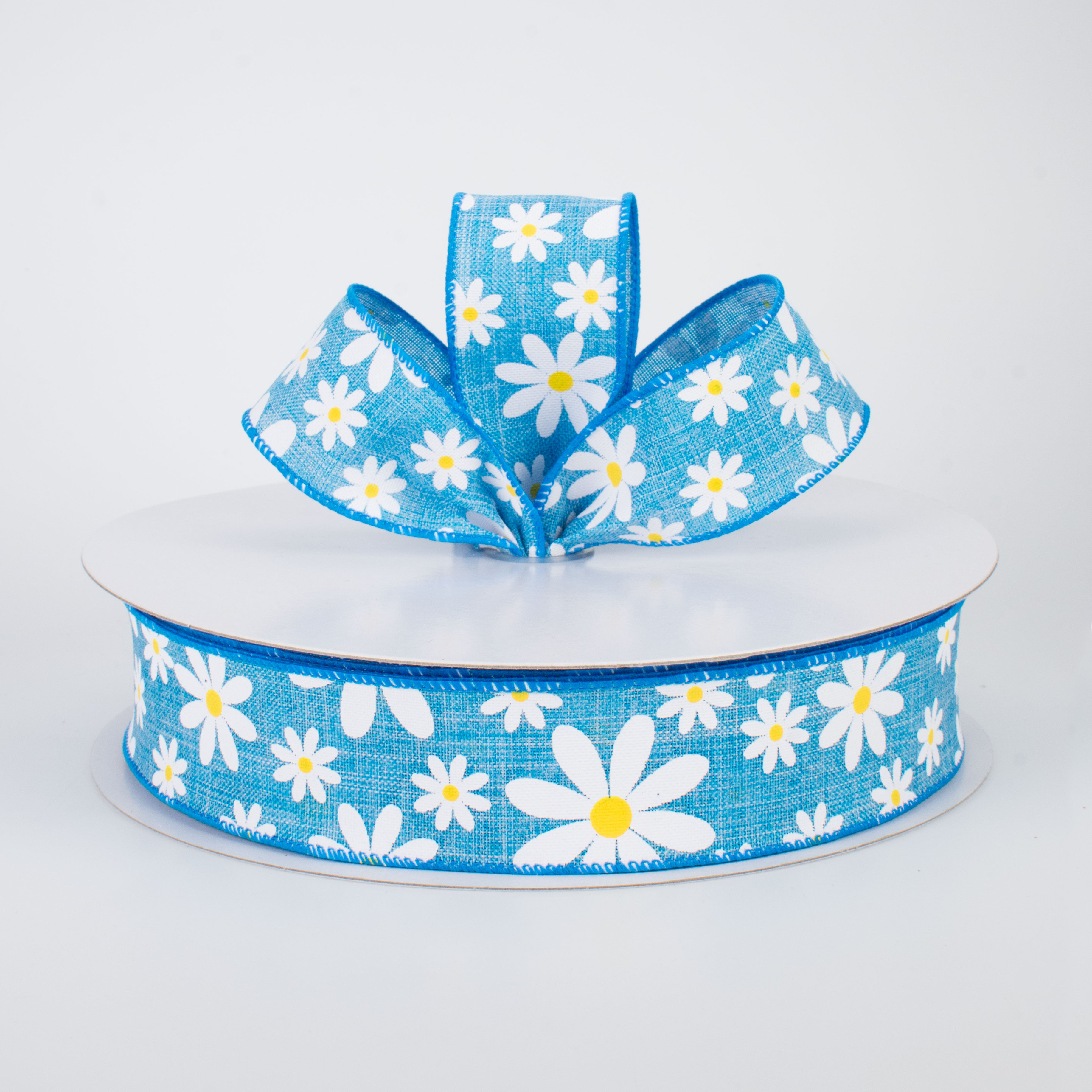 1.5" Daisy Flower Ribbon: Blue (50 Yards) Lifestyle Photo