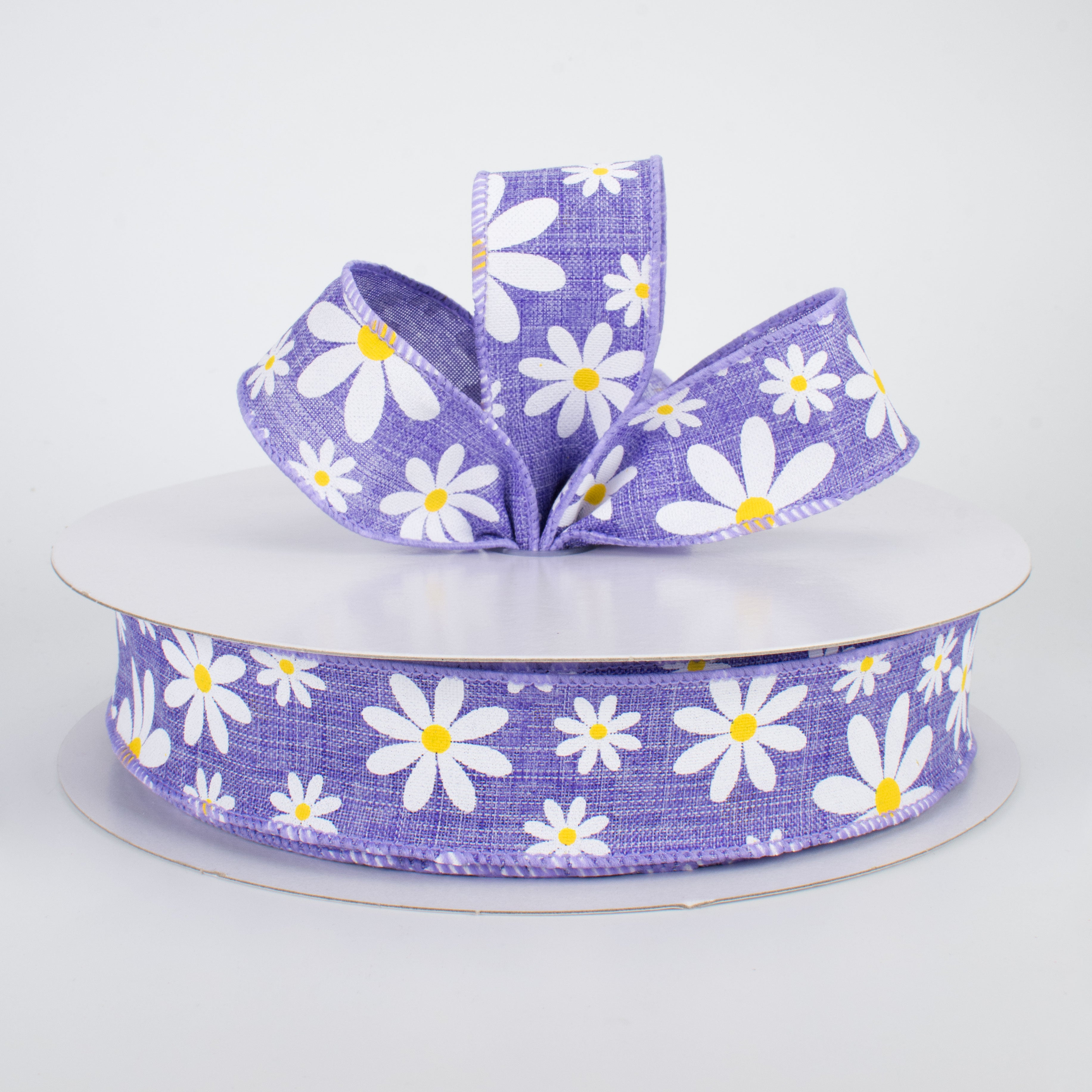 1.5" Daisy Flower Ribbon: Lavender (50 Yards) Lifestyle Photo