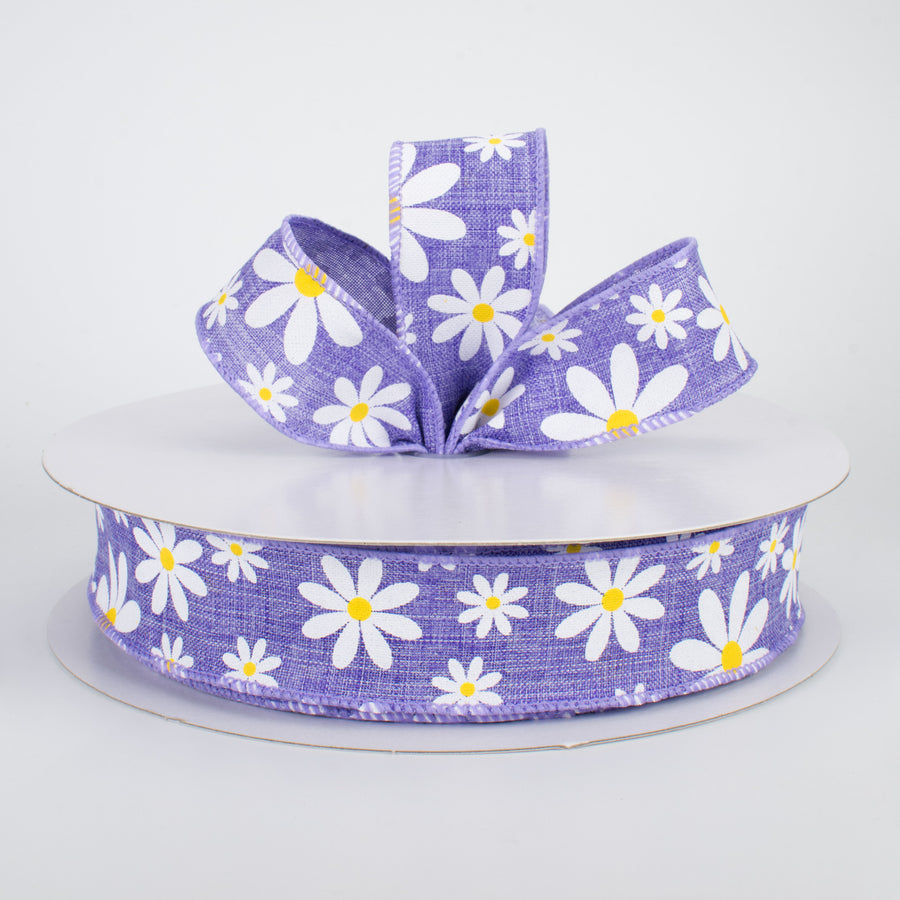1.5" Daisy Flower Ribbon: Lavender (50 Yards) Lifestyle Photo